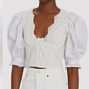 For Love and Lemons Serena Eyelet Bustier Crop Top